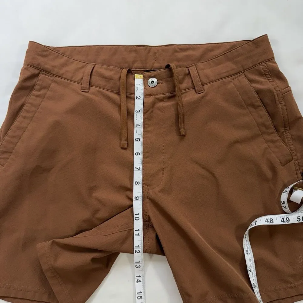The North Face Rolling Sun Shorts Size 34 Rust Brown Packable Hiking Outdoor